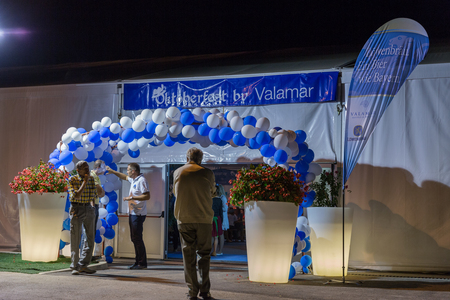 TAR, CROATIA - SEPTEMBER 21, 2015: Unrecognized people visit beer festival Oktoberfest in Istria. It was organized by Valamar Hotels and Resorts - Croatian Hotel and Resort Management company.のeditorial素材