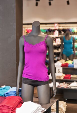 women underwear mannequin closeup in the storeの写真素材