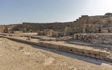 Ancient amphitheatre in Paphos, Cyprus. Archaeological site of Kato Paphos.の写真素材