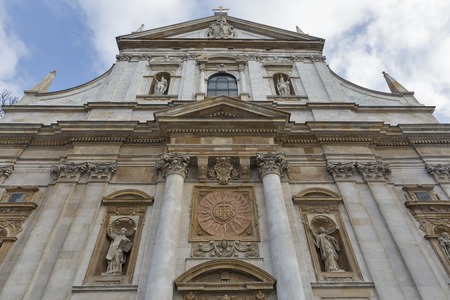 Saints Peter and Paul Church facade in Krakow, Poland.の写真素材