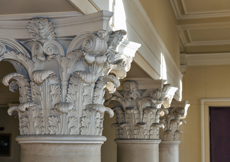 Interior classical architectural column closeup