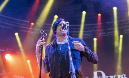 KIEV, UKRAINE - JUNE 29, 2017: Popular Canadian post grunge rock band Three Days Grace and its frontman and vocalist Matt Walst performs at the Atlas Weekend Festival in National Expocenter.のeditorial素材