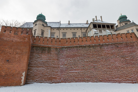 Sigismund III Vasa tower 1595, Jordan and Danish towers and defensive walls of Wawel Royal Castle in Krakow, Poland..のeditorial素材