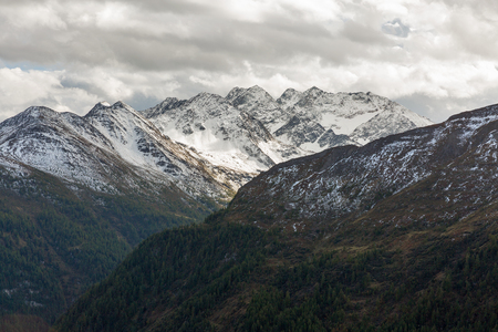Mountains landscape Grossglockner High Alpine Road in Austrian Alps.の写真素材