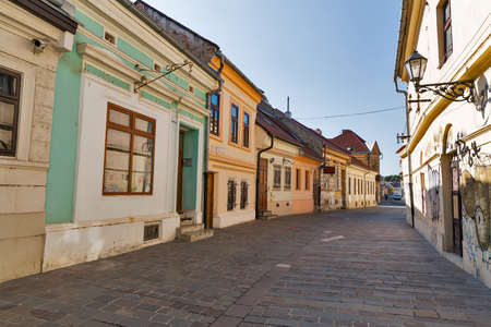 KOSICE, SLOVAKIA - OCTOBER 02, 2017: Vratna narrow street in Old Town. Kosice is the largest city in eastern Slovakia and in 2013 was the European Capital of Culture.のeditorial素材