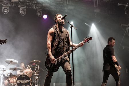 KIEV, UKRAINE - JULY 04, 2018: American Christian metal rock band Skillet and John Cooper, lead...