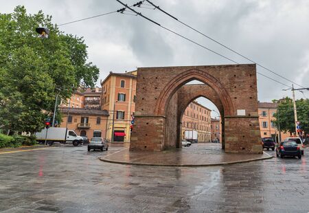 Ancient medieval gate Porta Maggiore in Bologna, Italy.
