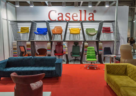 KYIV, UKRAINE - MARCH 11, 2016: Casella Turkish furniture company booth at KiFF exhibition in...