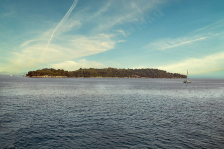 A view of Lazareto Island which is situated just off the shores of Corfu, Greece.