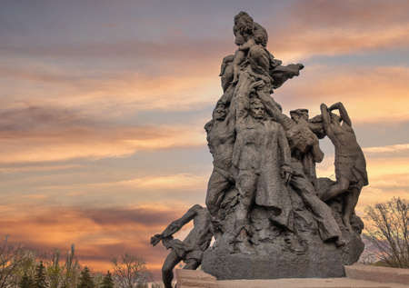 Monument to the murdered ones in Babyn Yar, Kyiv, Ukraine. It is a site of series massacres carried out by the Nazis during the Second World War. Monument was erected in 1976.のeditorial素材