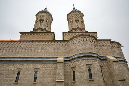 Monastery of the Holy Three Hierarchs exterior in Iasi, Romania. Iconic Historical and Architectural Landmark.の写真素材