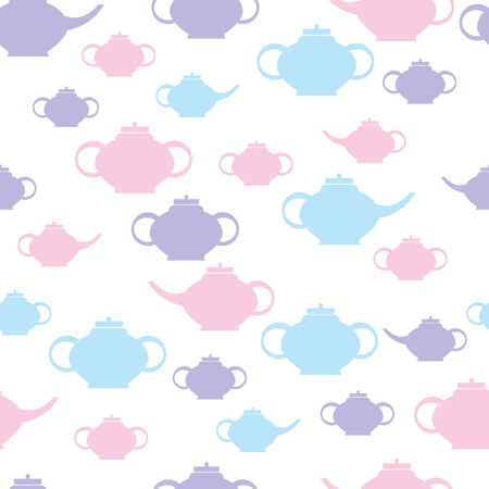 seamless texture image with the tea serviceのイラスト素材