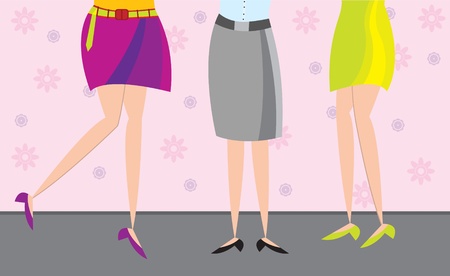 women's legs against the wallのイラスト素材