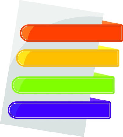colored tabs on the blank pageのイラスト素材