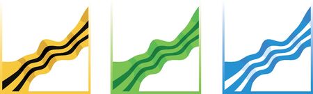 Set of striped wavy ribbonsのイラスト素材