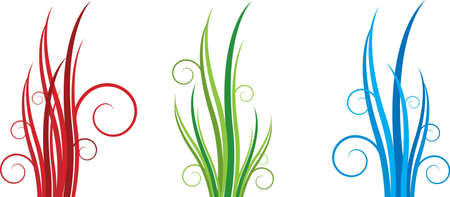 Floral ornament with grass and curlsのイラスト素材