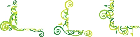 green floral corner with curlsのイラスト素材