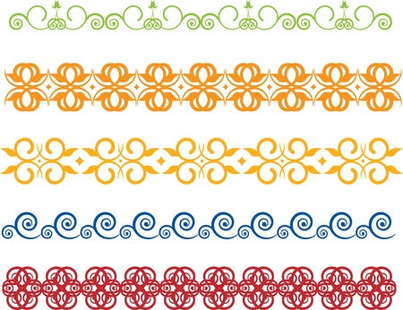 set of floral dividing lineのイラスト素材