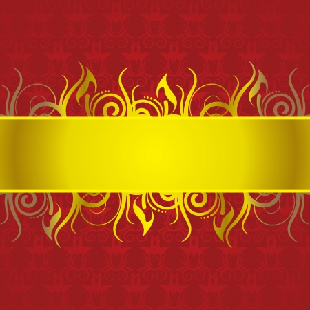 seamless vintage frame with golden elementsのイラスト素材