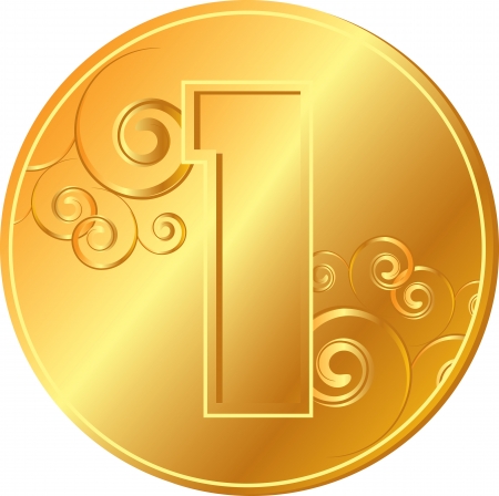 Obverse of gold coins with a patternのイラスト素材