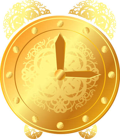 abstract golden clock with arrowsのイラスト素材