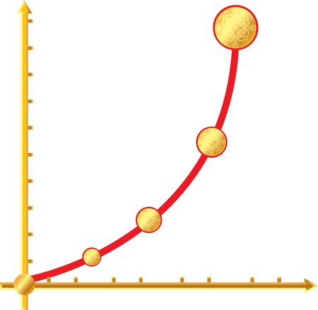 financial growth curve in the graphのイラスト素材