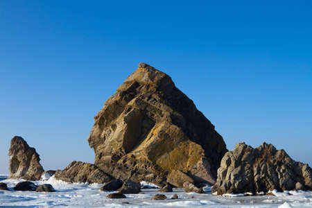 seascape with rocks and ice