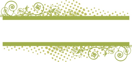 grunge floral banner with green leavesのイラスト素材