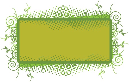 grunge floral background with green patternのイラスト素材