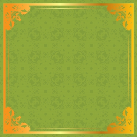 Seamless floral background with golden frameのイラスト素材