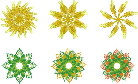 set of abstract flowers and earsのイラスト素材