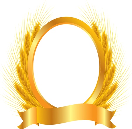 gold vignette with ears of wheatのイラスト素材