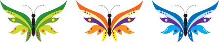 set of colored butterflies graphicsのイラスト素材