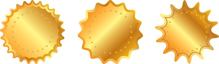 set of gold metallic labelsのイラスト素材
