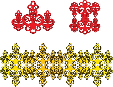 set of floral ethnic patternのイラスト素材