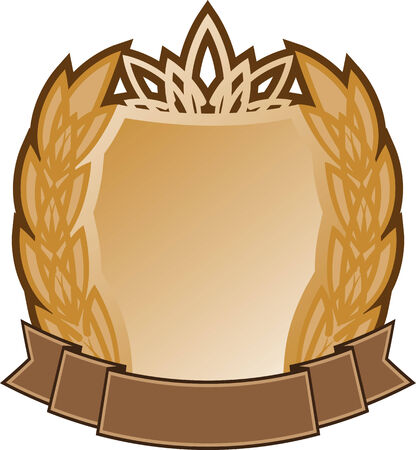 heraldic shield with crown and earsのイラスト素材