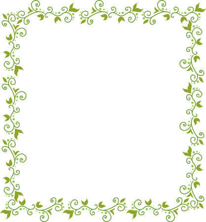 green floral frame with leavesのイラスト素材