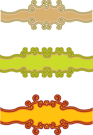 set of colored banners with patternのイラスト素材
