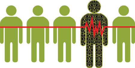 abstract infographics with people and cardiogramのイラスト素材
