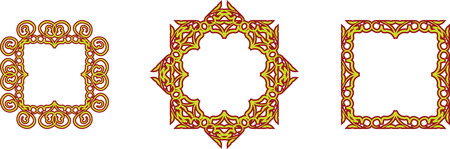 Set of vintage pattern framesのイラスト素材