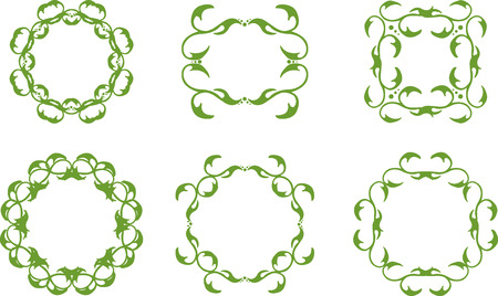 set of abstract floral framesのイラスト素材