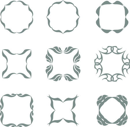 set of abstract vintage framesのイラスト素材