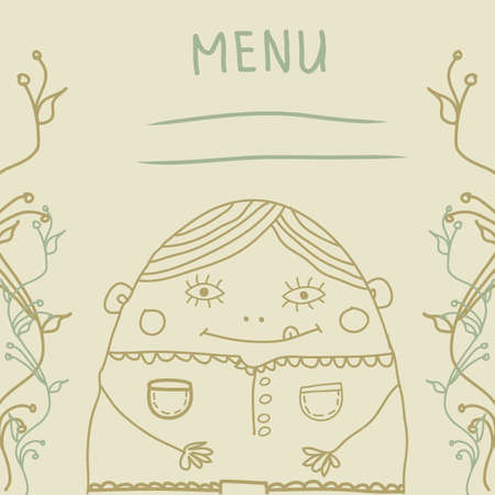Menu with a funny little manのイラスト素材