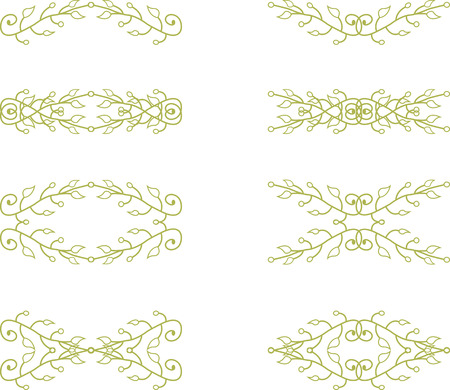 Set of floral branch elementsのイラスト素材