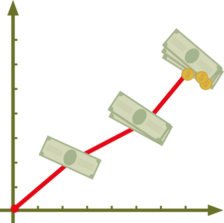 Financial graph with rising incomesのイラスト素材