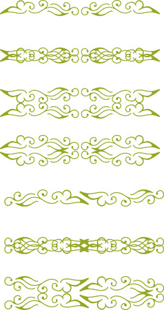 Set of floral border patternのイラスト素材