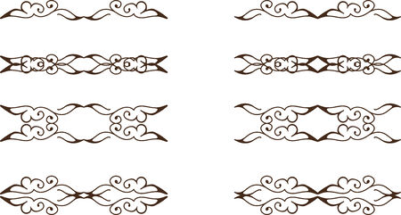 Set of abstract floral elementsのイラスト素材