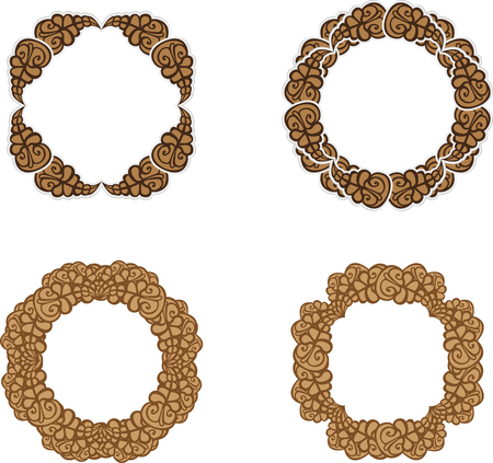 Set of lace vintage framesのイラスト素材