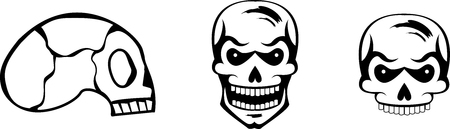 Set of black graphic skullsのイラスト素材