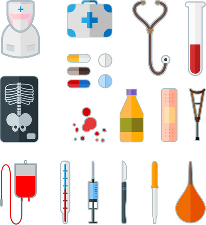 Set of medical flat iconのイラスト素材